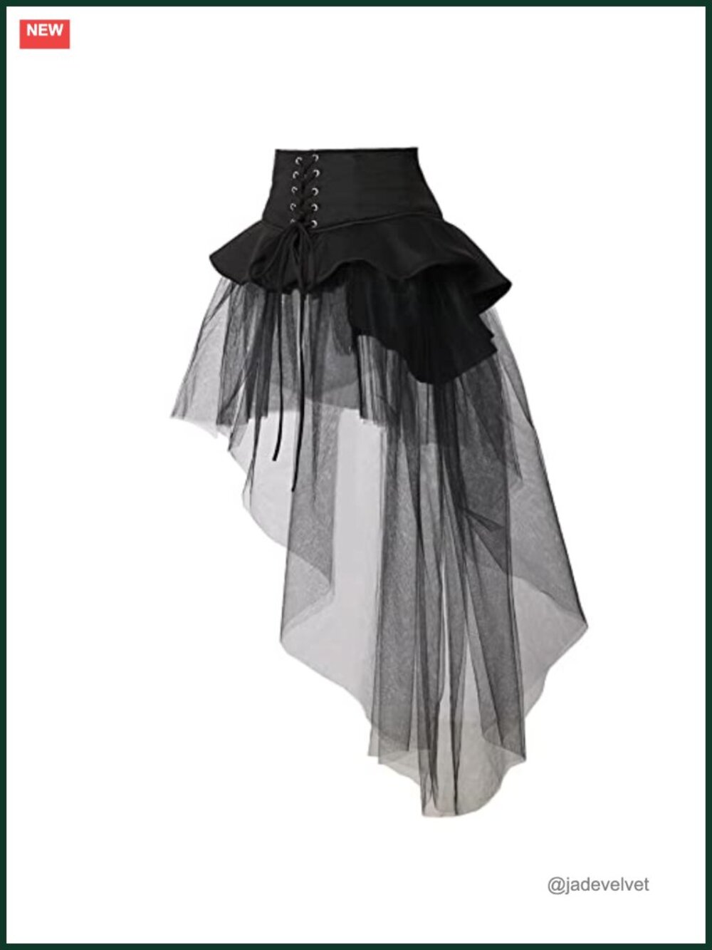 Gothic Steampunk Bustle Skirt Ruffle Overskirt Pirate Costume
